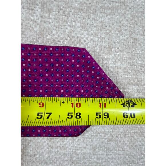 Robert Talbot Men’s Red Geometric Silk Necktie 59" × 3.25" 100% Silk Designer - Picture 7 of 9